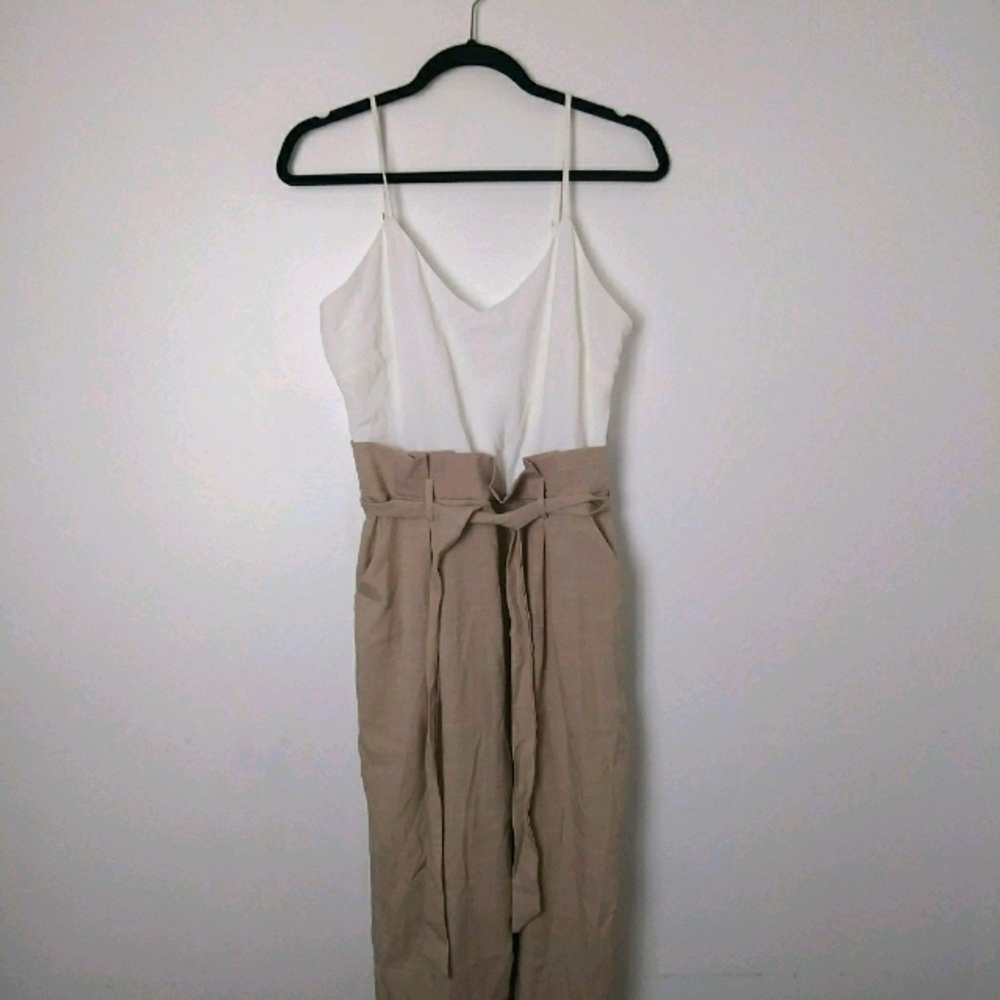 Paper bag pants jumpsuit